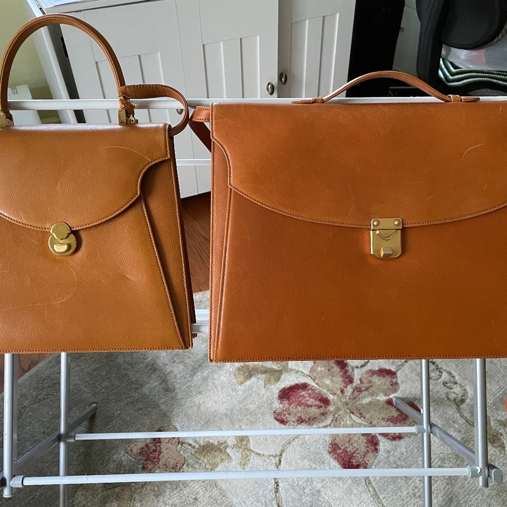 Italian Leather purse and matching attache case